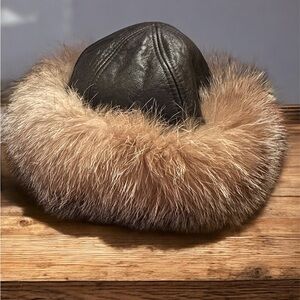Vintage Fox Fur & leather hat